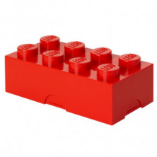 Imagen fiambrera lego rojo 10x20x7.5cm lunch box 8