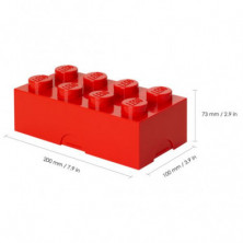 imagen 2 de fiambrera lego rojo 10x20x7.5cm lunch box 8
