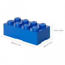 imagen 2 de fiambrera lego azul 10x20x7.5cm lunch box 8