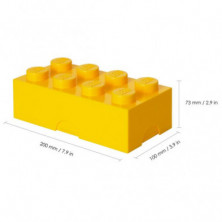 imagen 2 de fiambrera lego amarillo 10x20x7.5cm lunch box 8