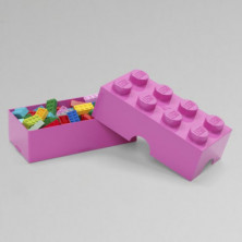 imagen 1 de fiambrera lego rosa 10x20x7.5cm lunch box 8