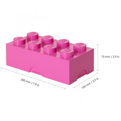 imagen 2 de fiambrera lego rosa 10x20x7.5cm lunch box 8