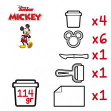 imagen 4 de caja plastilina mickey 4 botes  y herramientas