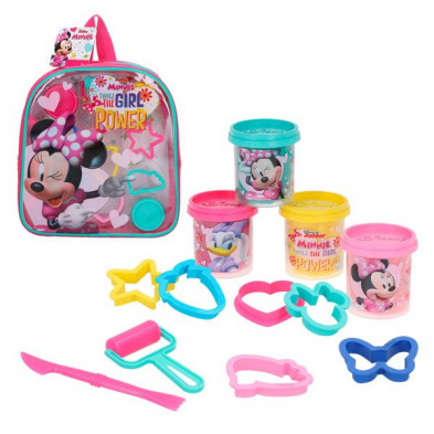 imagen 1 de mochila plastilina minnie 4 botes  y herramientas