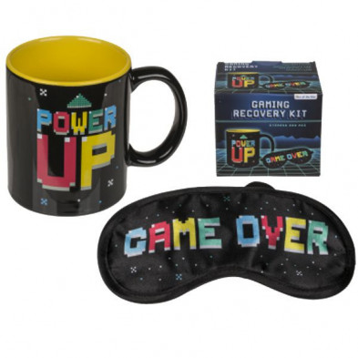 Pack Almohada De Viaje + Antifaz Insert Coin Game Over