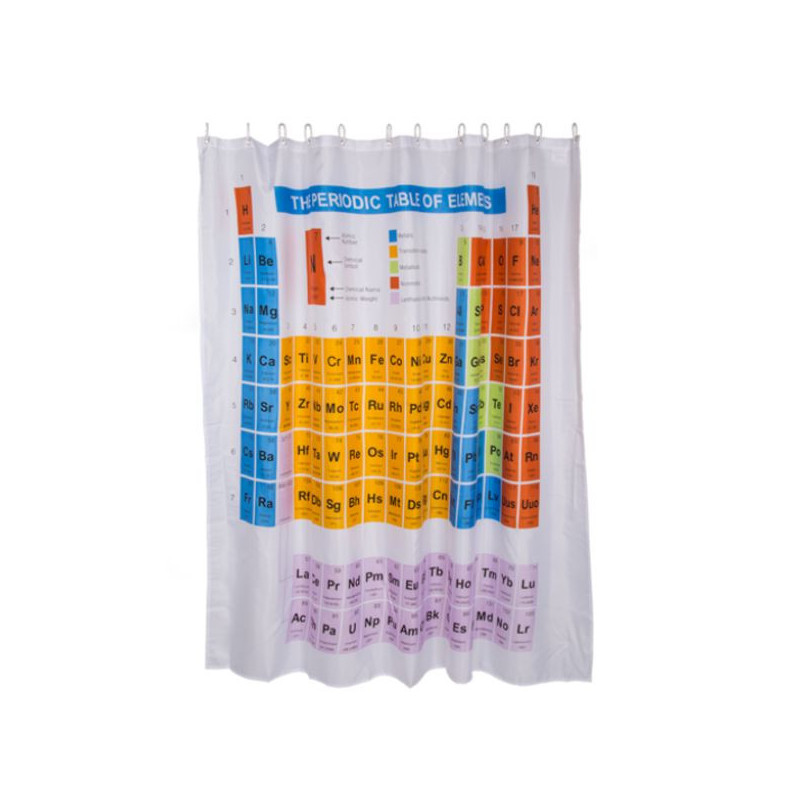 Imagen cortina de baño sistema periodico 180x180cm