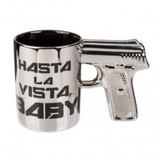 TAZA PLATEADA HASTA LA VISTA BABY 16X10CM