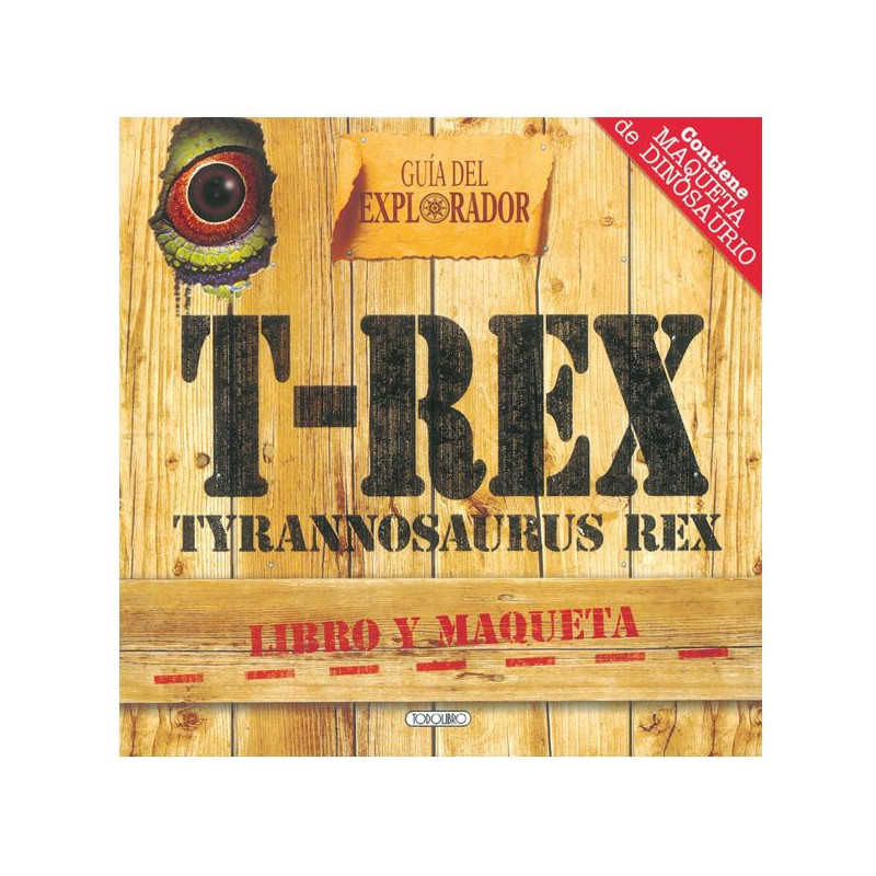 Imagen libro guía del explorador - t-rex con maqueta