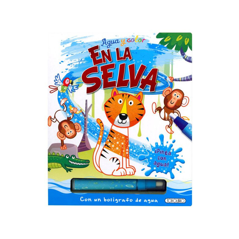 Imagen libro pinta con agua en la selva Imagen libro pinta con agua en la selva