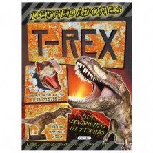 Imagen libro con 2 maquetas depredadores - t-rex