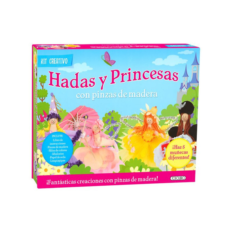 Imagen libro hadas y princesas con pinzas e hilos