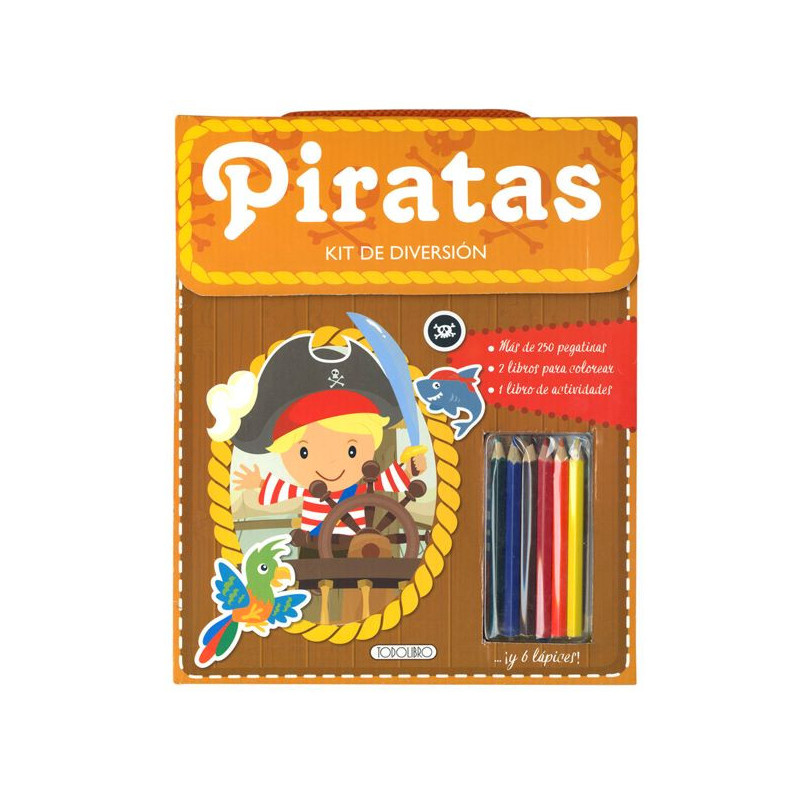 Imagen libro para pegar y colorear piratas