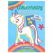 Imagen libro unicornios brillantes para colorear