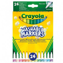 Imagen crayola 24 rotuladores súper lavables punta fina