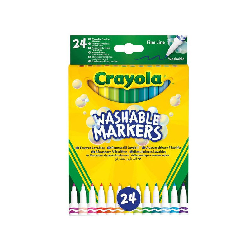 Imagen crayola 24 rotuladores súper lavables punta fina