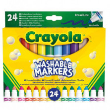 CRAYOLA ESTUCHE DE 24 ROTULADORES SÚPER LAVABLES  Y MAXI PUNTA - IDEALES LETTERING