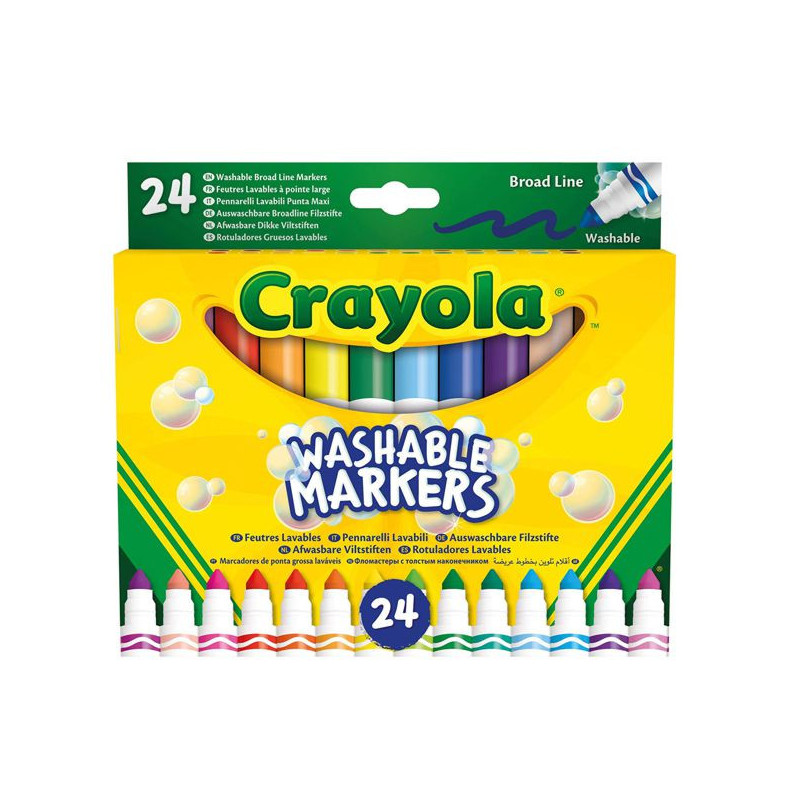 Imagen crayola 24 rotuladores súper lavables maxi punta