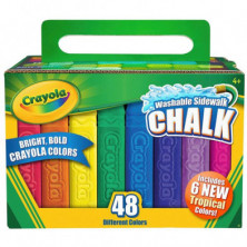 CRAYOLA 48 TIZAS DE SUELO LAVABLES - COLORES SURTIDOS 