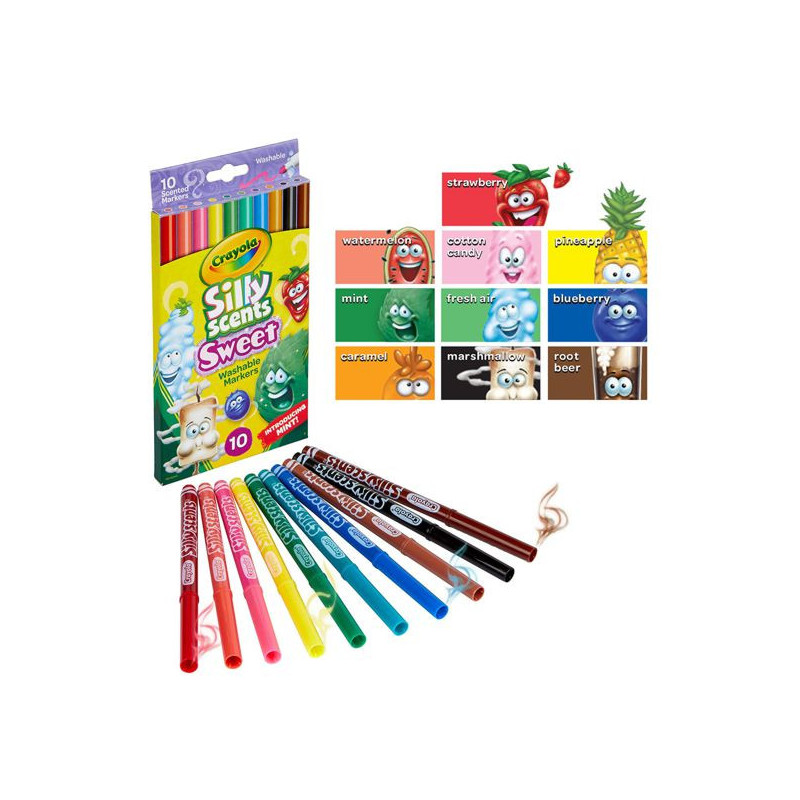 Imagén 1 CRAYOLA 10 ROTULADORES LAVABLES PUNTA MEDIA OLOR