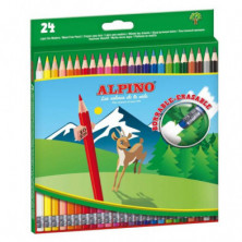 Imagen estuche 24 lápices de colores borrables alpino