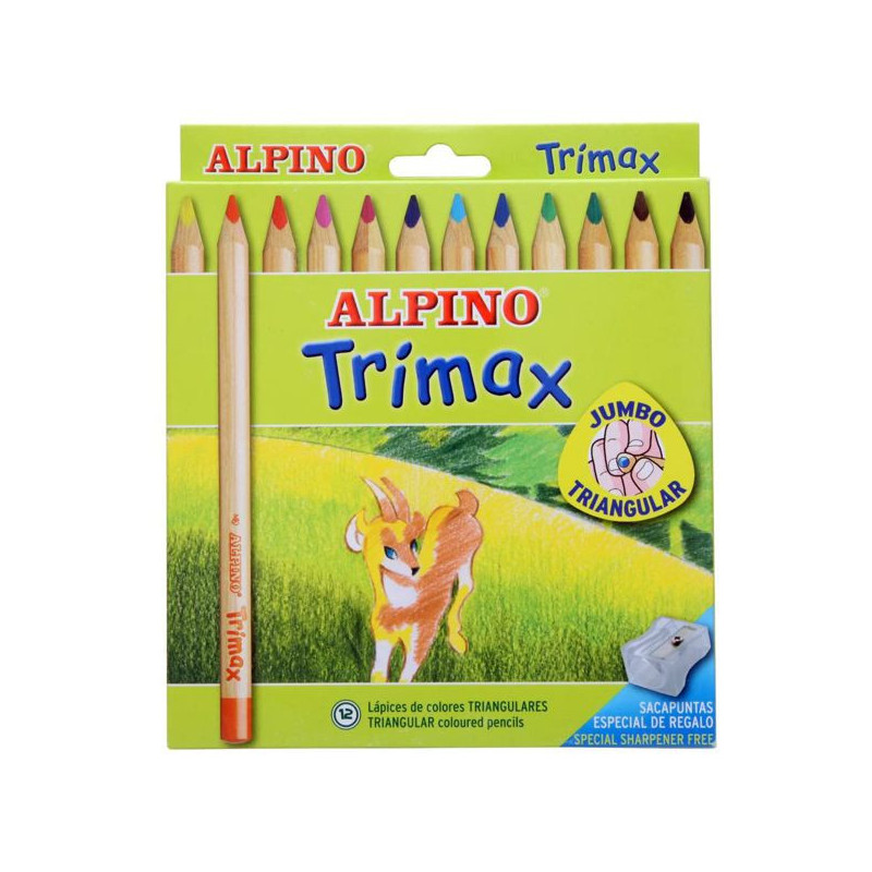 Imagen estuche 12 lápices alpino trimax colores surtidos