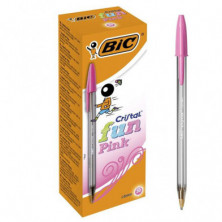 Imagen bic cristal fun bolígrafos rosa  1