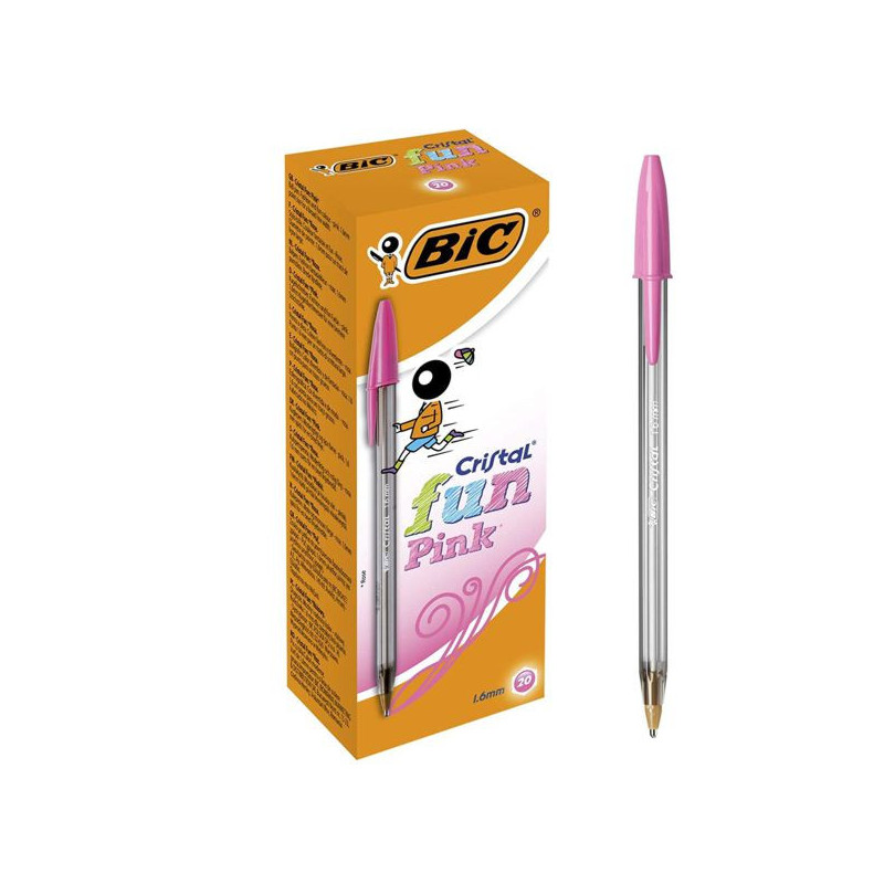 Imagen bic cristal fun bolígrafos rosa  1
