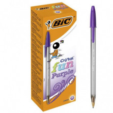 Imagen bic cristal fun bolígrafos morado 1