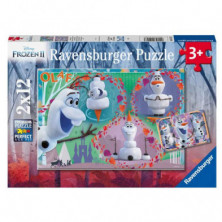 Imagen puzzle ravensburger frozen olaf de 2x12 piezas