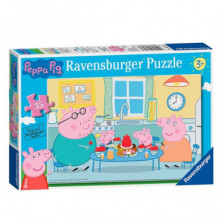 Imagen puzzle ravensburger peppa pig  cocina 35 piezas