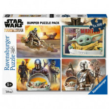 PUZZLE RAVENSBURGER THE MANDALORIAN 4X100 PIEZAS