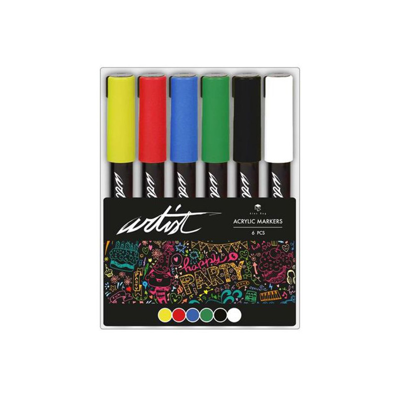 Imagen estuche 6 rotuladores acrilicos gama artist