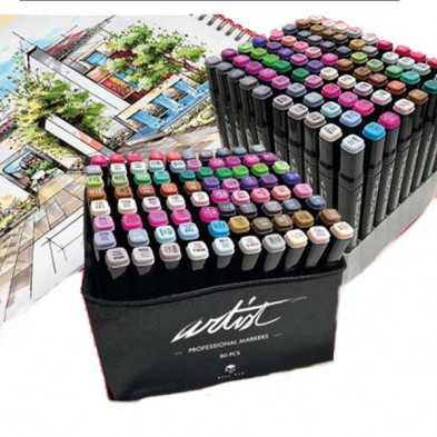 Rotuladores Canvas Luxury Artist Estuche 60 Colores Surtidos. Rotuladores  doble punta . La Superpapelería
