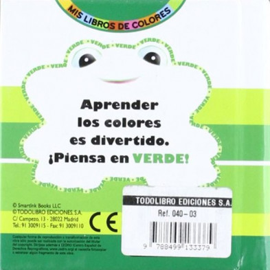 imagen 1 de libro verde mis primeros colores todolibro