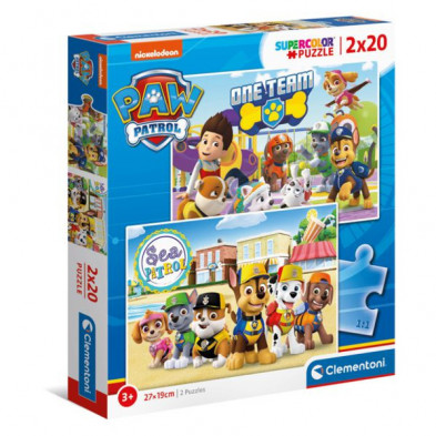 Imagen puzle paw patrol 2x20 piezas