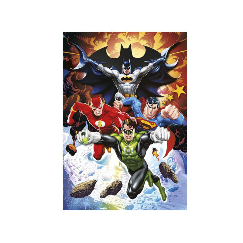 Puzzle DC Comics 104 Piezas: Flash, Superman y Batman en Acción ...