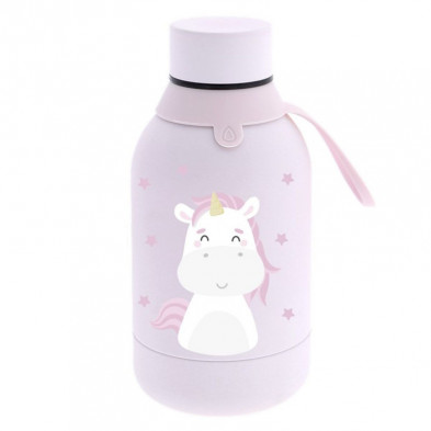 Imagen botella acero inoxidable 350ml pink unicornio