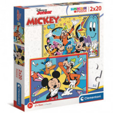 Imagen puzzle mickey mouse 2x20 piezas clementoni