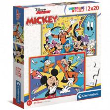 PUZZLE MICKEY MOUSE 2X20 PIEZAS CLEMENTONI