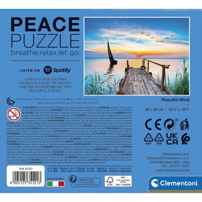 imagen 2 de peace puzzle peaceful wind 500 piezas clementoni