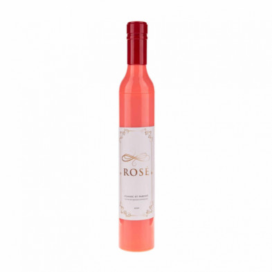 Imagen paraguas de bolsillo botella de vino rosado ø90cm