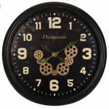 RELOJ DE PARED 60 CM ESTILO INDUSTRIAL NEGRO