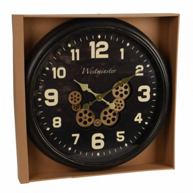 imagen 1 de reloj de pared 60 cm estilo industrial negro