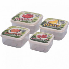 SET DE 4 FIAMBRERAS DE PLÁSTICO FRUTAS