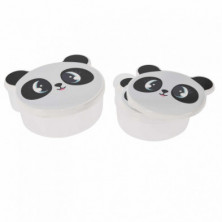 imagen 1 de set de 4 fiambreras de plastico oso panda