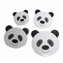 imagen 2 de set de 4 fiambreras de plastico oso panda