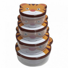 imagen 2 de set de 4 fiambreras de plastico tigre