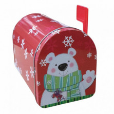 LATA BUZÓN NAVIDEÑO OSO 14X9X11CM