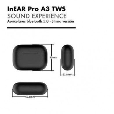 imagen 1 de auricular inear pro a3 bluetooht 5.0 negro