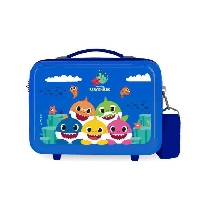 Sacca Merenda Baby Shark | 27x34 Cm | Poliestere | Design Happy Family | Azzurro - Foto 8